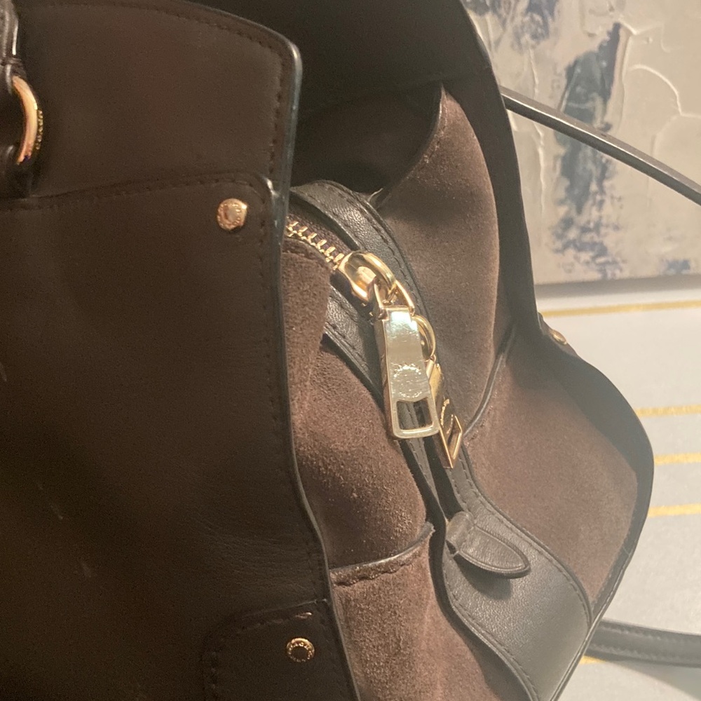 Genuine Coach Mercer 30 Satchel Leather Gray/ Brown Satchel - Picture 12 of 17